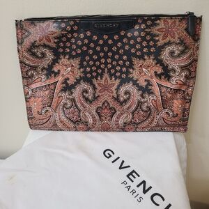 Givenchy authentic Black and Pink Paisley Pouch